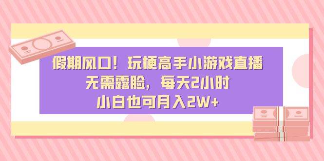 假期风口！玩梗高手小游戏直播，无需露脸，每天2小时，小白也可月入2W+小鳄启创-网创项目资源站-副业项目-创业项目-搞钱项目小鳄启创