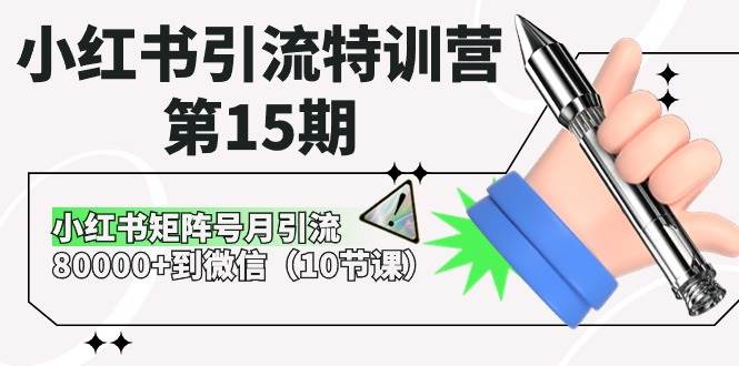 小红书引流特训营-第15期，小红书矩阵号月引流80000+到微信（10节课）小鳄启创-网创项目资源站-副业项目-创业项目-搞钱项目小鳄启创