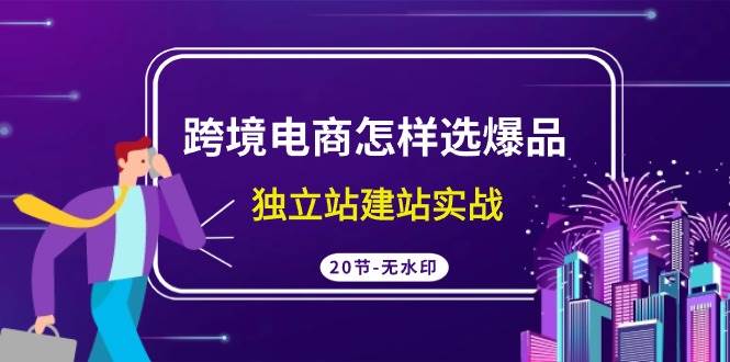 跨境电商怎样选爆品，独立站建站实战（20节高清无水印课）小鳄启创-网创项目资源站-副业项目-创业项目-搞钱项目小鳄启创