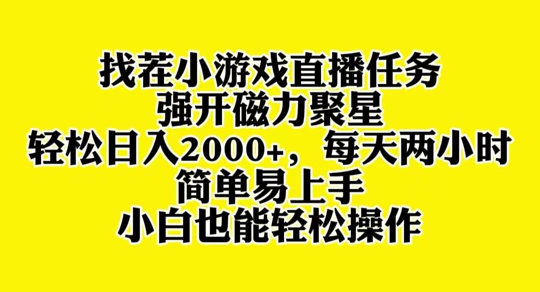 找茬小游戏直播，强开磁力聚星，轻松日入2000+，小白也能轻松上手小鳄启创-网创项目资源站-副业项目-创业项目-搞钱项目小鳄启创