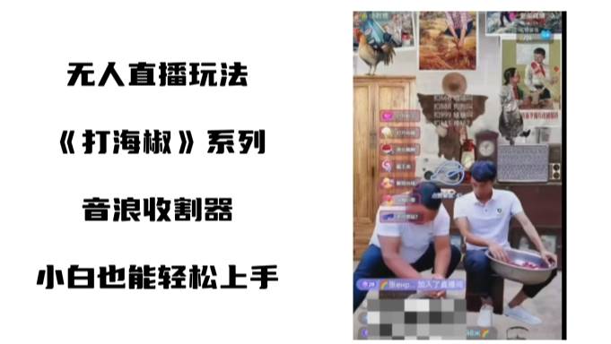 打海椒无人直播整蛊项目，小白轻松上手撸音浪收割器（教程+工具+素材）小鳄启创-网创项目资源站-副业项目-创业项目-搞钱项目小鳄启创