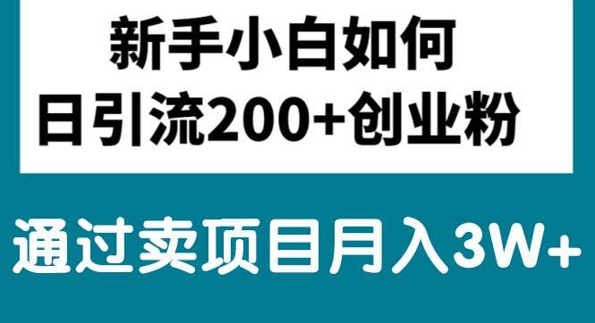 新手小白日引流200+创业粉,通过卖项目月入3W+小鳄启创-网创项目资源站-副业项目-创业项目-搞钱项目小鳄启创
