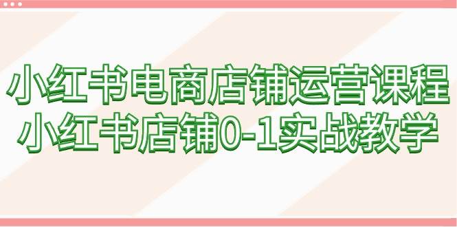 小红书电商店铺运营课程，小红书店铺0-1实战教学（60节课）小鳄启创-网创项目资源站-副业项目-创业项目-搞钱项目小鳄启创