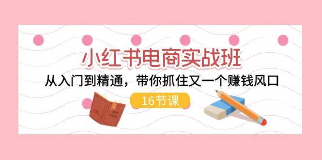 小红书电商实战班，从入门到精通，带你抓住又一个赚钱风口（16节）小鳄启创-网创项目资源站-副业项目-创业项目-搞钱项目小鳄启创