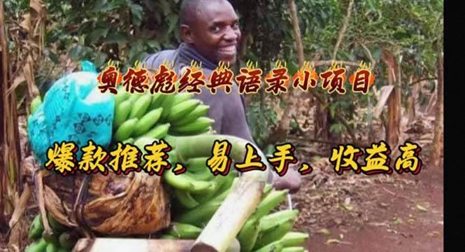 奥德彪经典语录小项目，爆款推荐，易上手，收益高小鳄启创-网创项目资源站-副业项目-创业项目-搞钱项目小鳄启创