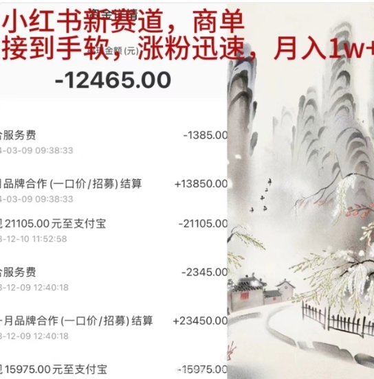 小红书新赛道，商单接到手软，涨粉迅速，一个月1w+小鳄启创-网创项目资源站-副业项目-创业项目-搞钱项目小鳄启创