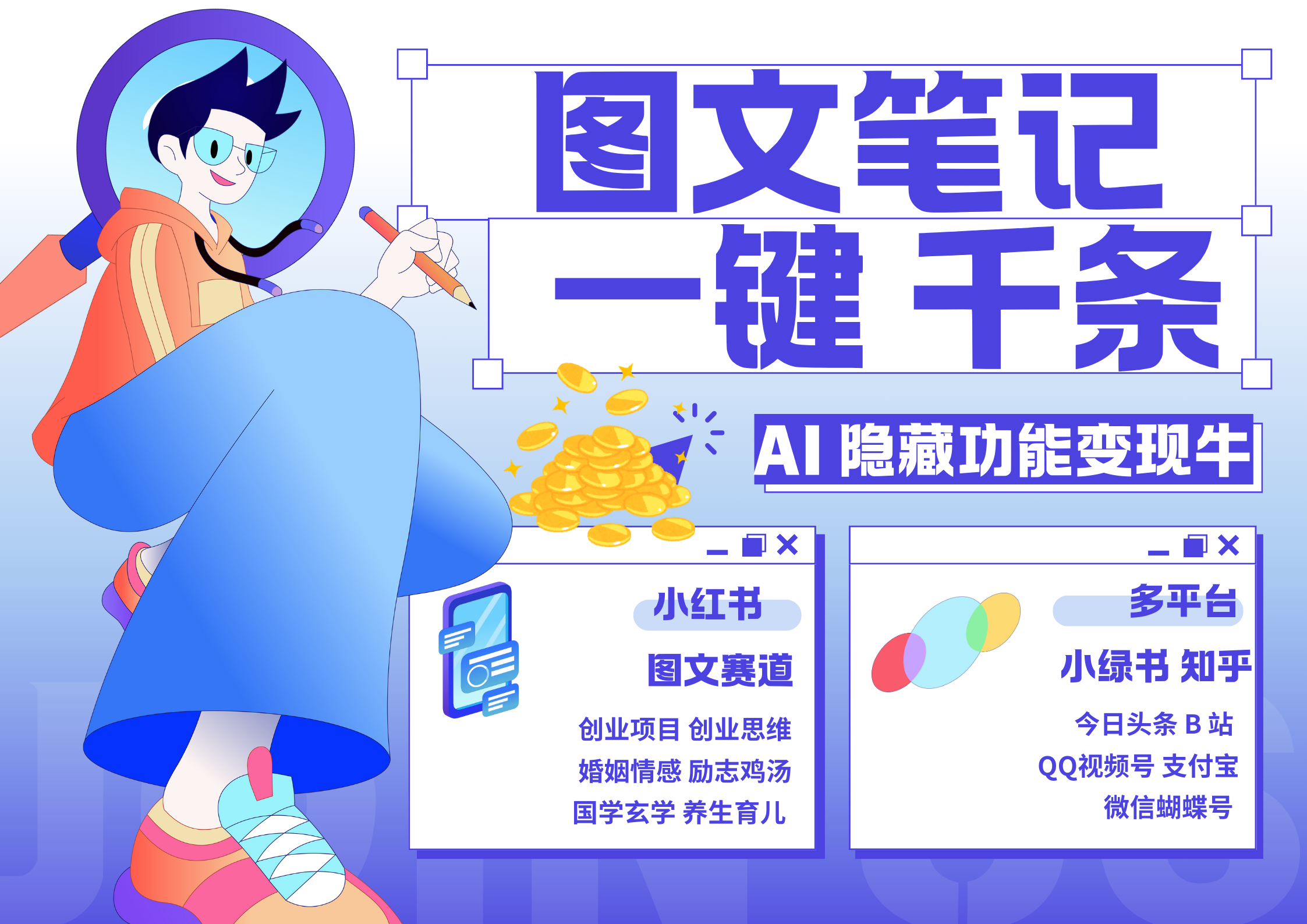 小红书小绿书 秒生图文一键千条 轻松变现3W+小鳄启创-网创项目资源站-副业项目-创业项目-搞钱项目小鳄启创