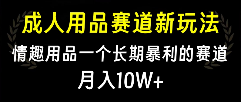 大人用品赛道新玩法，情趣用品一个长期暴利的赛道，月入10W+小鳄启创-网创项目资源站-副业项目-创业项目-搞钱项目小鳄启创