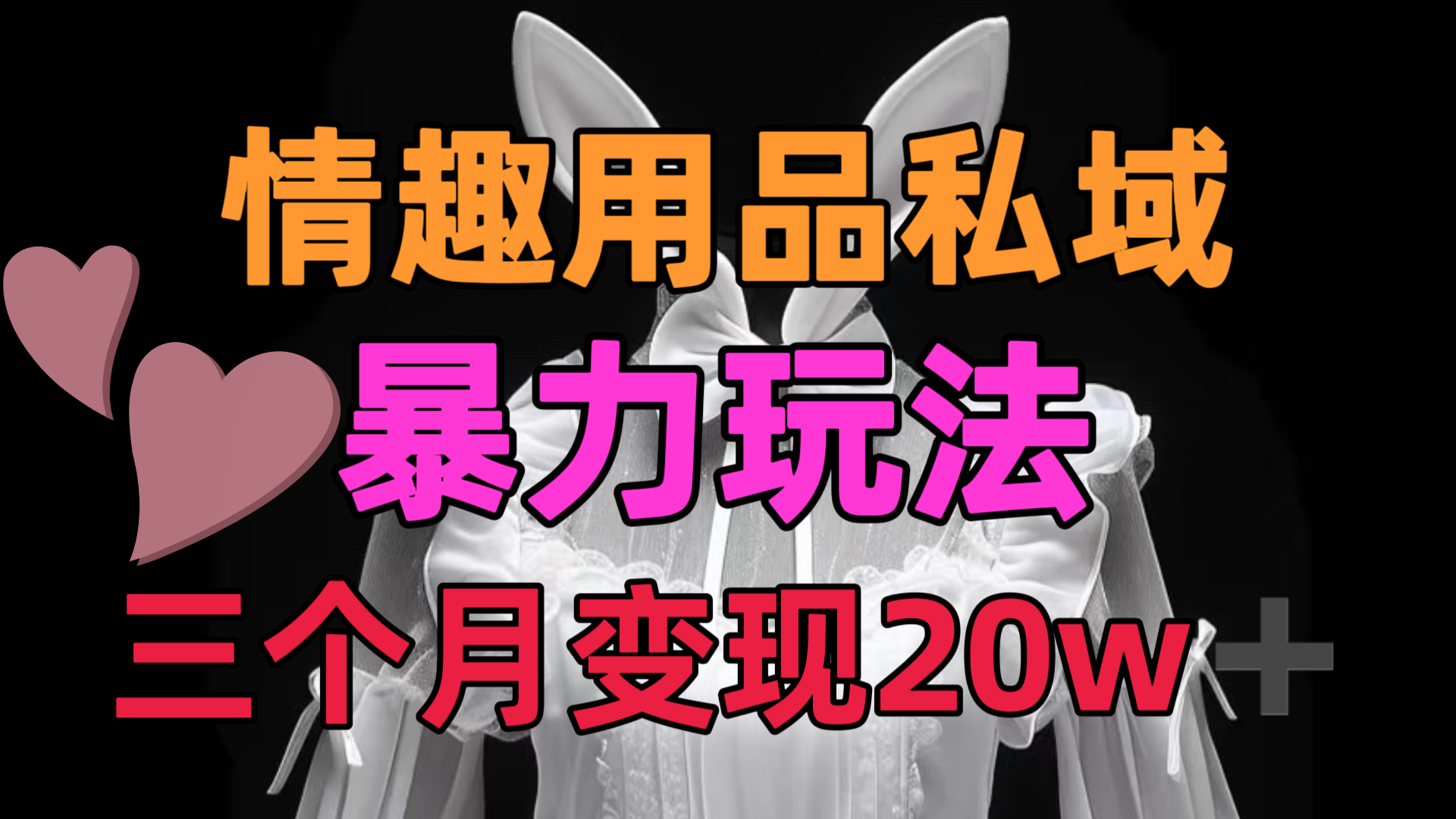 情趣用品私域，25年最新暴力玩法，三个月变现20w➕小鳄启创-网创项目资源站-副业项目-创业项目-搞钱项目小鳄启创
