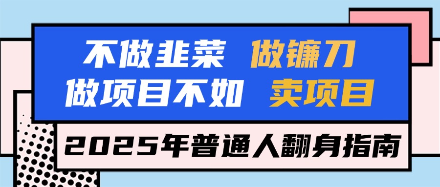 不做韭菜做镰刀，做项目不如卖项目，2025年普通人翻身指南小鳄启创-网创项目资源站-副业项目-创业项目-搞钱项目小鳄启创