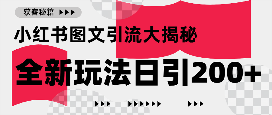 小红书图文引流，只需一张图片即可撬动百万流量，日引200+创业粉小鳄启创-网创项目资源站-副业项目-创业项目-搞钱项目小鳄启创
