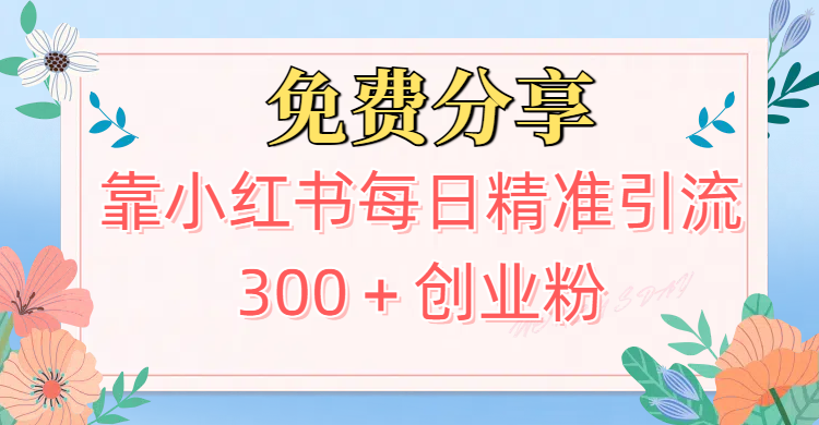 2025最新引流！靠小红书每日精准引流300＋创业粉小鳄启创-网创项目资源站-副业项目-创业项目-搞钱项目小鳄启创