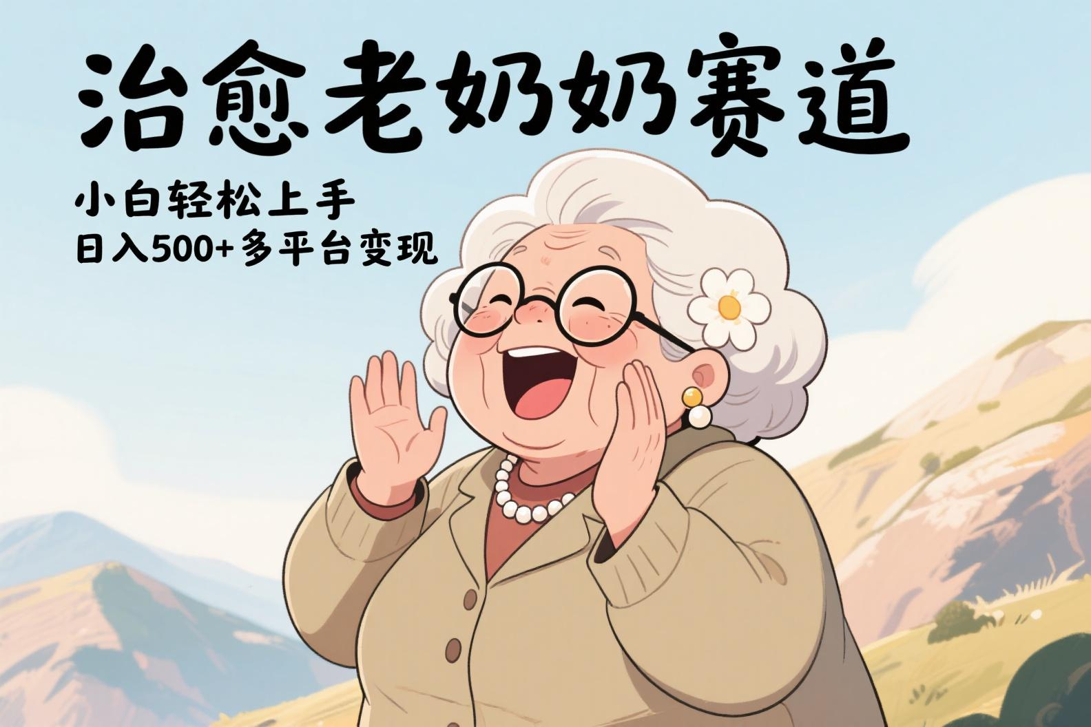 视频号治愈老奶奶赛道，小白轻松上手，日入500+多平台变现小鳄启创-网创项目资源站-副业项目-创业项目-搞钱项目小鳄启创
